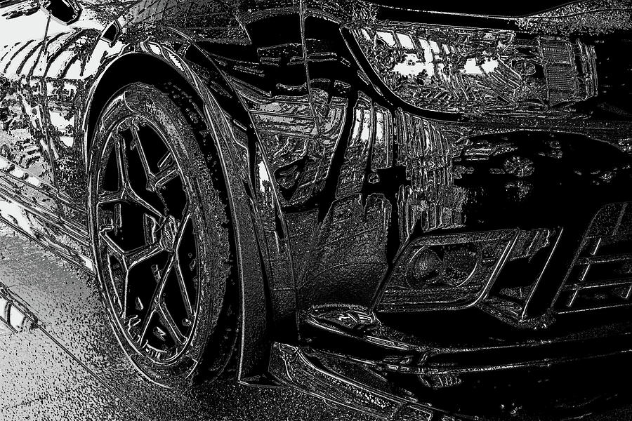 Chevy Camaro on Ice Digital Art by Katy Hawk