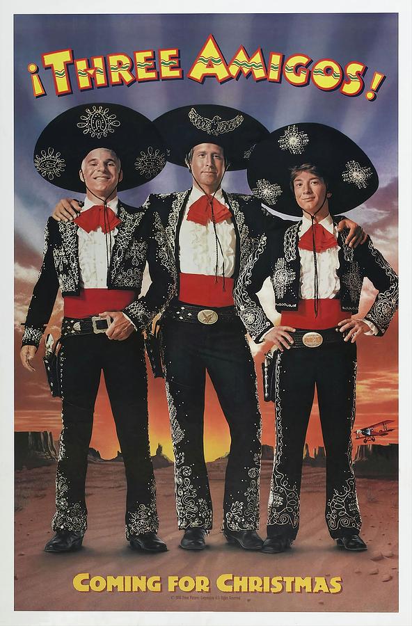CHEVY CHASE , STEVE MARTIN and MARTIN SHORT in THREE AMIGOS -1986-. Photograph by Album