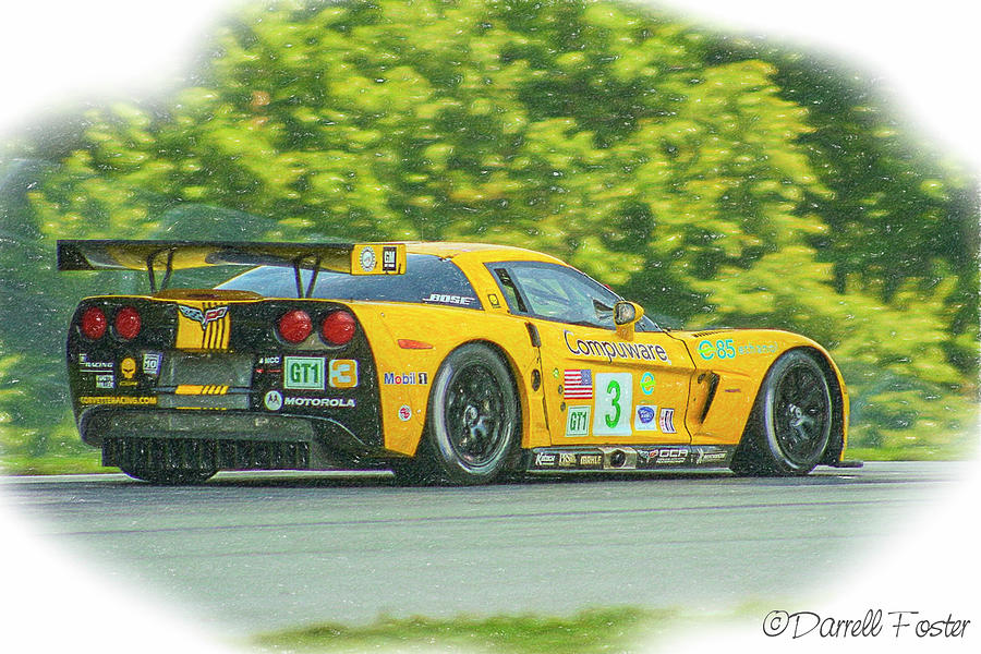 Chevy Corvette C6.R Drawing by Darrell Foster