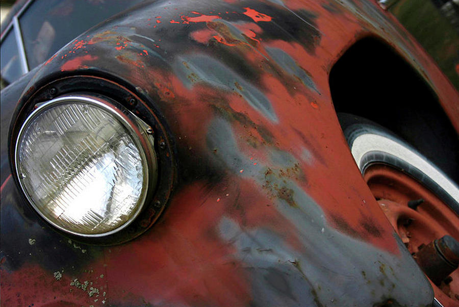 Chevy Mixed Media - Chevy Headlight by Karen Williams