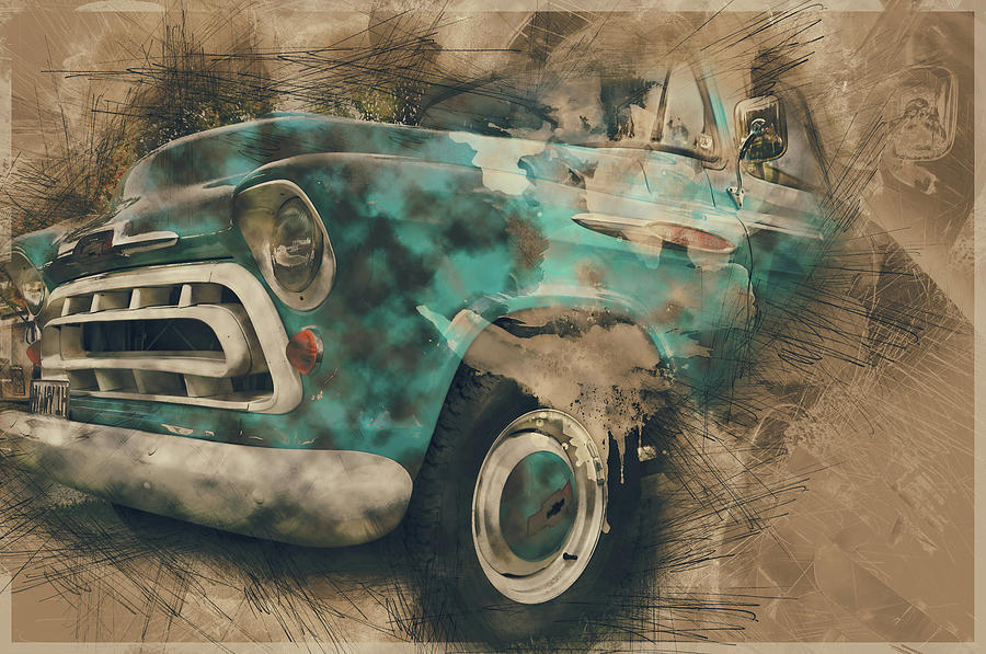 Abstract Digital Art - Chevy Truck by Tim Palmer