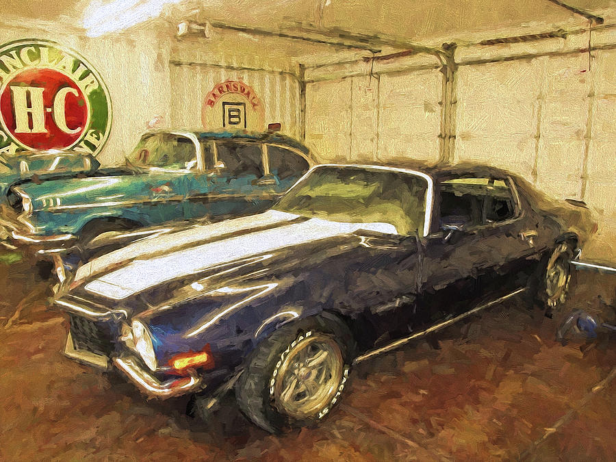 Chevys in the Garage Digital Art by Rick Wicker