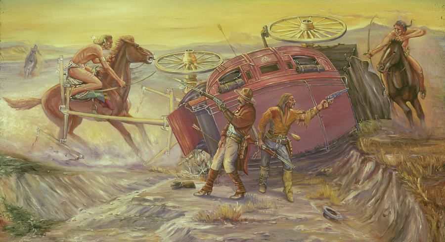 Desert Painting - Cheyenne Attack by Les Ray