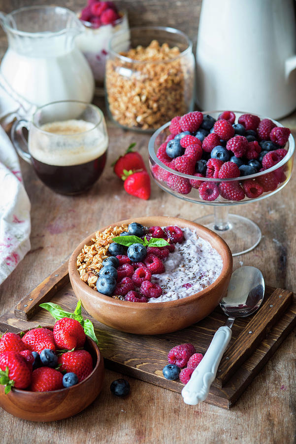 Chia Pudding With Berry Yogurt Photograph by Irina Meliukh