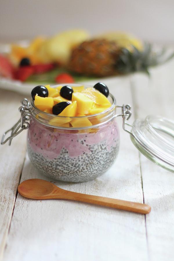 Chia Seeds With Fresh Fruit Photograph by Sylvia E.k Photography