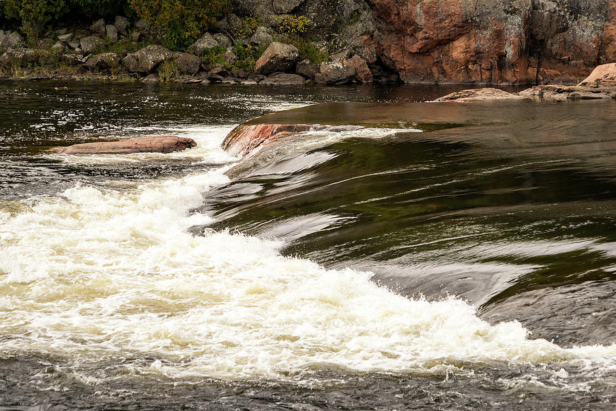 Chiaroscuro Rapids - Mississagi River Sleek and Rough Waterflow Photograph by Georgia Mizuleva