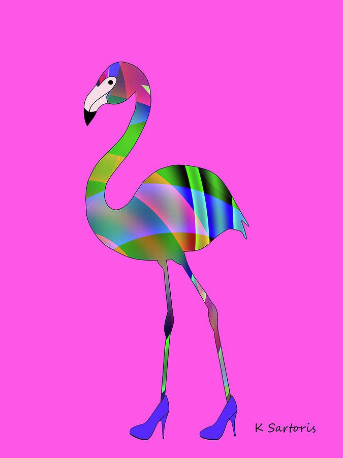 Flamingo Mixed Media - Chic Flamingo by Sartoris Art