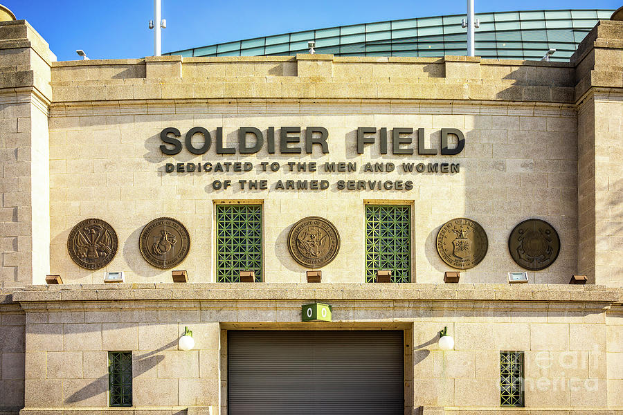 Chicago Bears Soldier Field Sign Photo Photograph by Paul Velgos