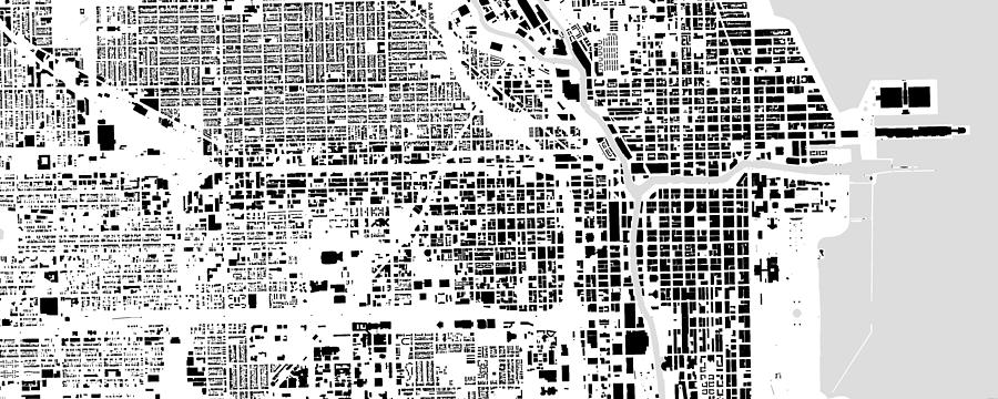 Chicago building map Digital Art by Christian Pauschert