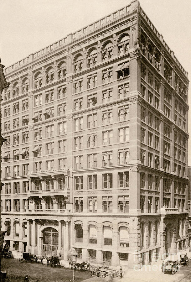 Chicago Building, United States Home Insurance Building On Lasalle And Adams Streets, Chicago, 1890s Albertype Drawing by American School