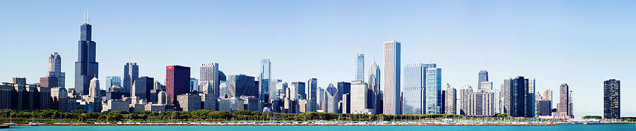 Chicago City Grant Park Skyline Usa Photograph by Deejpilot