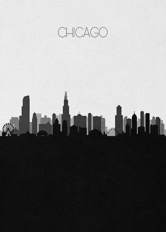 Memento Movie Digital Art - Chicago Cityscape Art V2 by Inspirowl Design