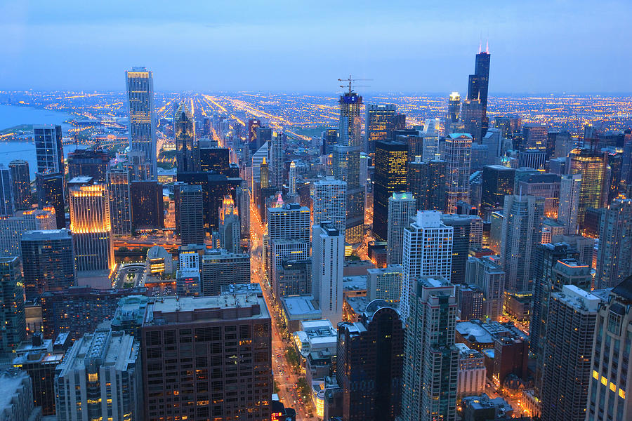 Chicago Cityscape At Dusk Photograph by Fraser Hall
