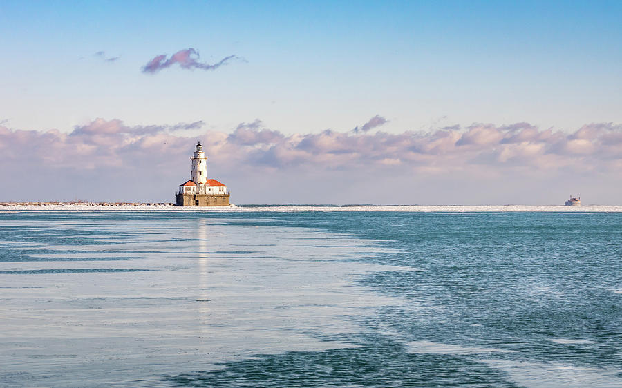 Chicago Harbor Light Landscape Photograph by Framing Places