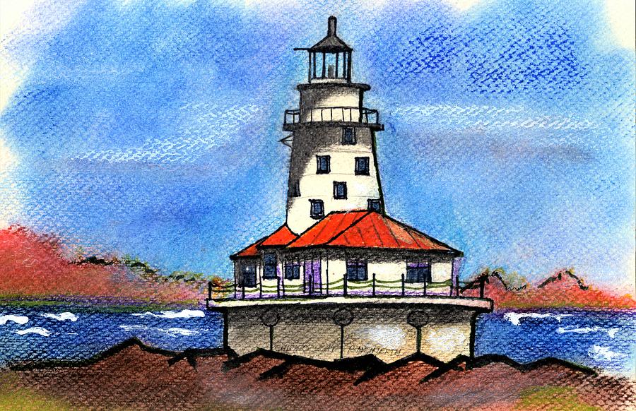 Chicago Harbor Light Drawing by Paul Meinerth