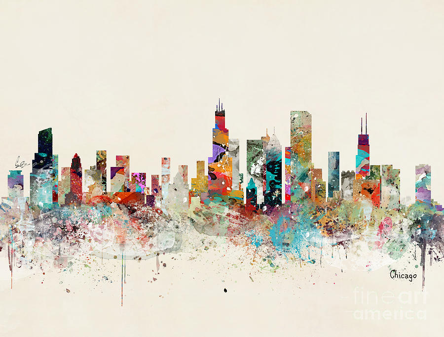 Chicago Painting - Chicago Ilinois Skyline by Bri Buckley