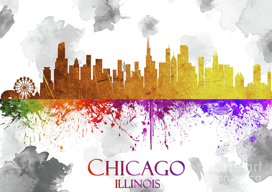 Chicago Illinois skyline 33 Digital Art by Prar K Arts - Fine Art America