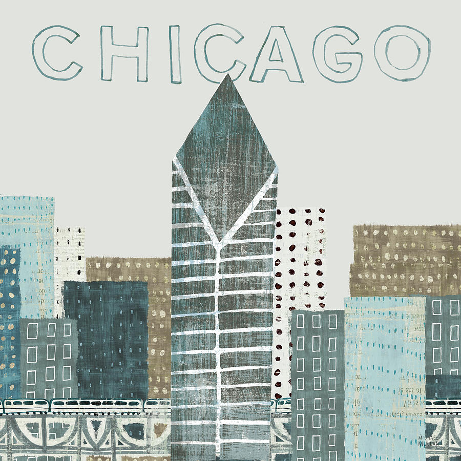 Chicago Drawing - Chicago Landmarks II by Michael Mullan
