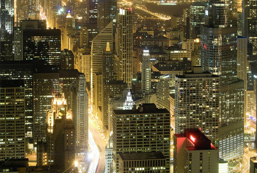 Chicago - Michigan Avenue From Above At Photograph by Chrisp0