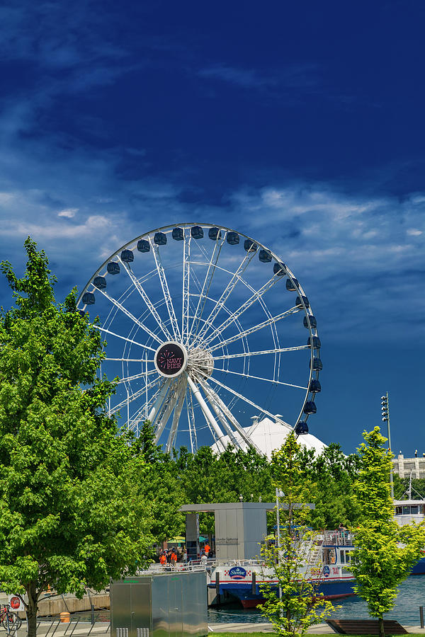 Chicago Photograph - Chicago Navy Pier Brilliant Blue Day by Betsy Knapp Chicago Photograph - Chicago Navy Pier Brilliant Blue Day by Betsy Knapp