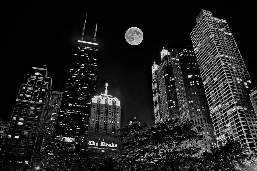 Chicago on a Black Night Photograph by Frozen in Time Fine Art Photography
