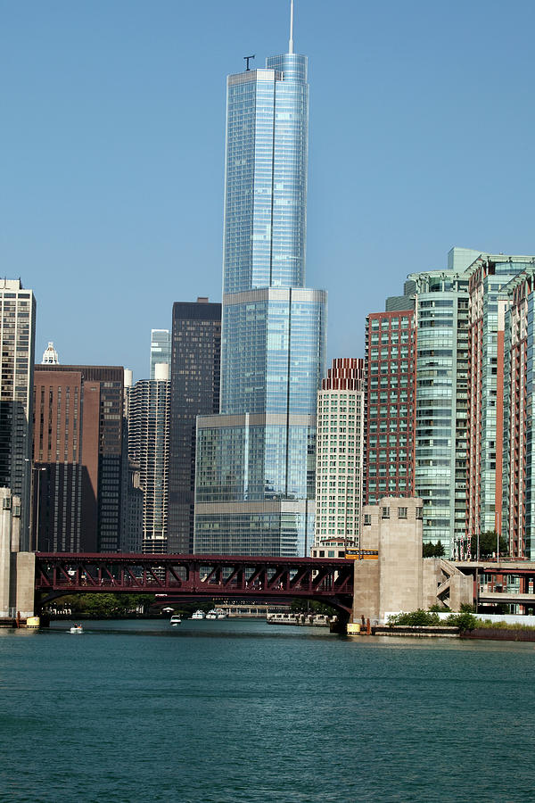 Chicago River And Skyscrapers Photograph by Lillisphotography