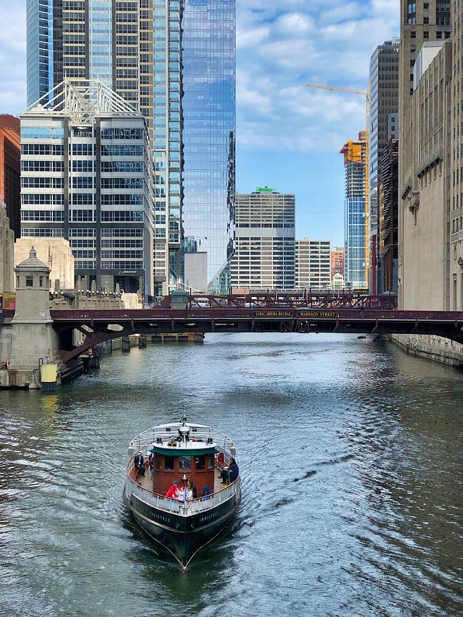 Skyscraper Photograph - Chicago River Cruise by Brian Eberly