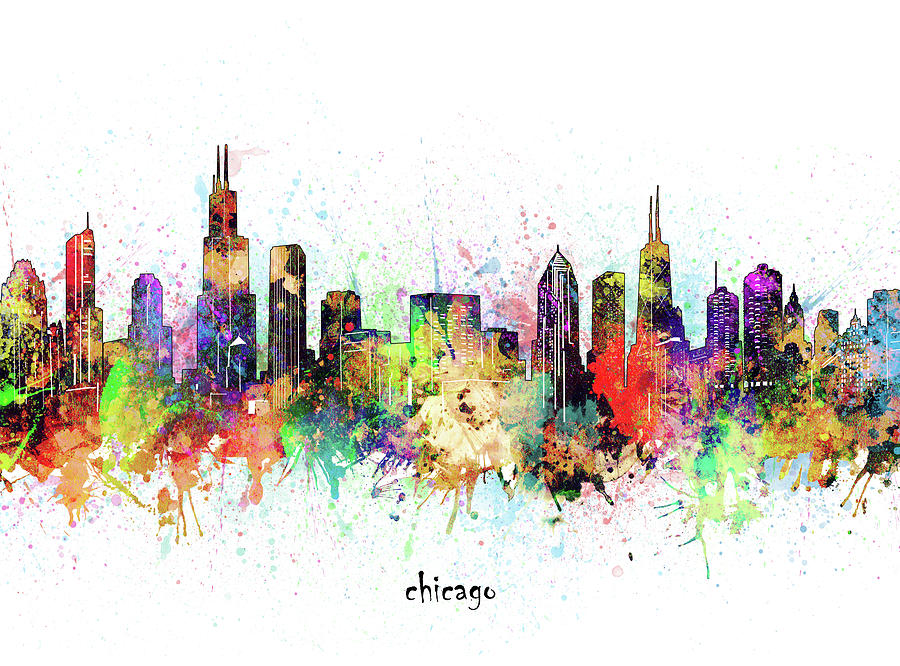 Chicago Skyline Artistic Digital Art