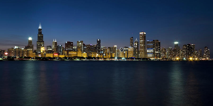 Chicago Skyline At Dusk Photograph by Katherine Gendreau Photography