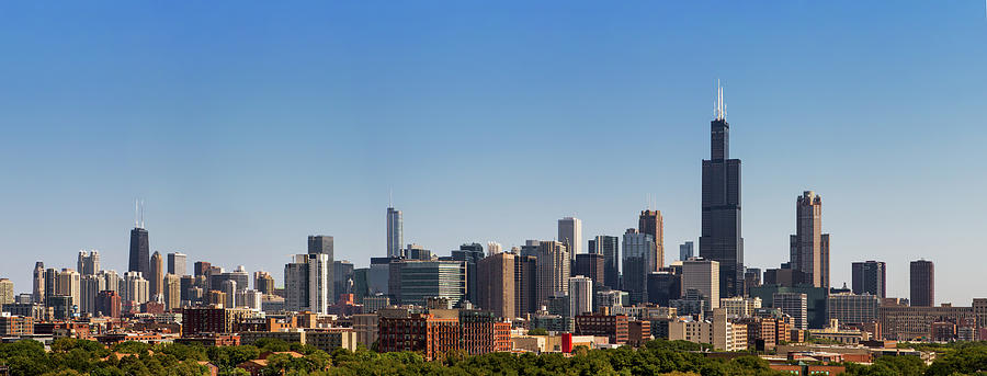 Chicago Skyline From West In Afternoon By Allkindza