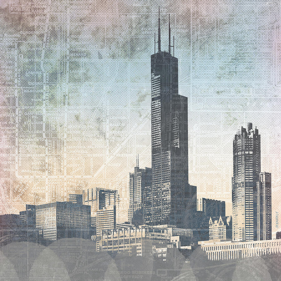 Chicago Painting - Chicago Skyline I by Dan Meneely
