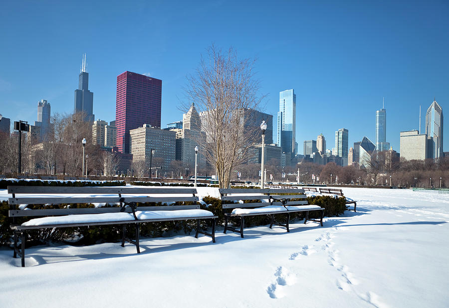 Chicago Skyline In Winter Photograph by Kubrak78