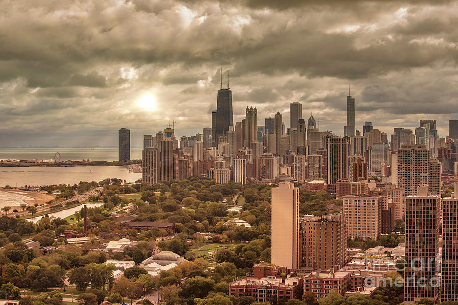 Chicago Skyline Lincoln Park and Lake Michigan Oh My Photograph by Linda Matlow