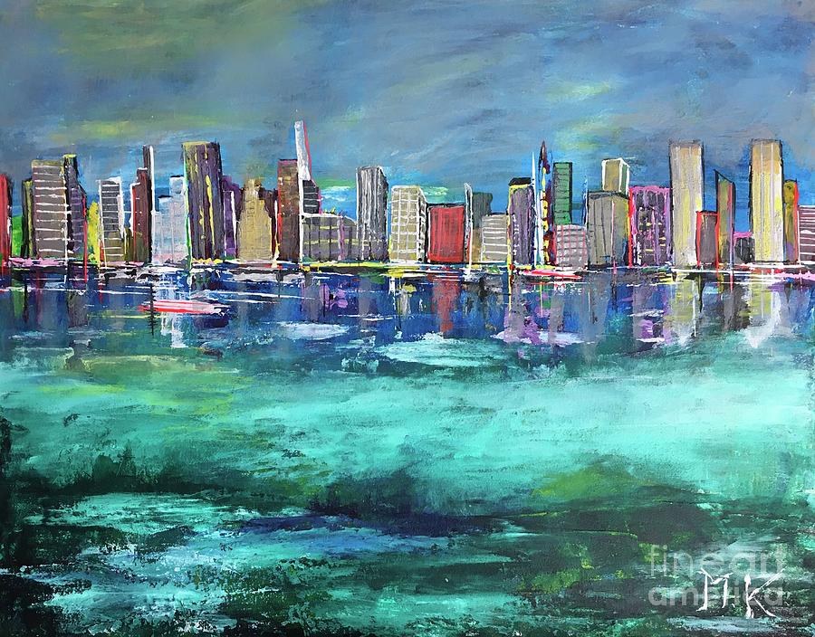 Chicago Skyline Painting by Maria Karlosak