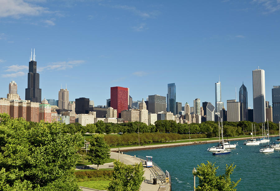 Chicago Skyline On A Sunny Day Photograph by Kubrak78