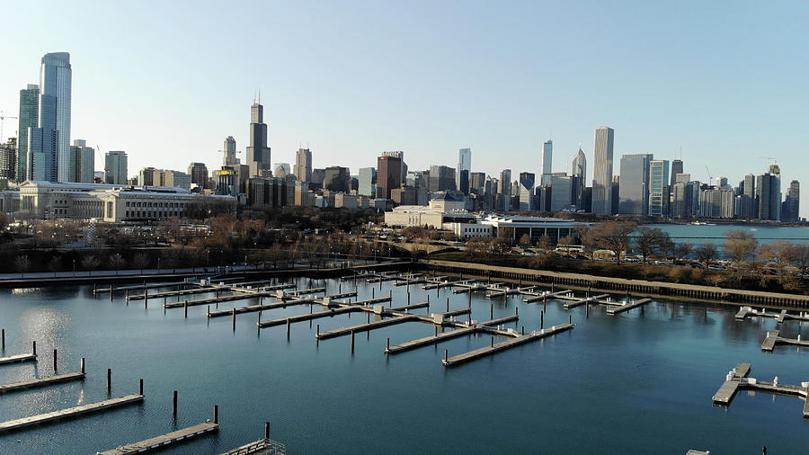 Chicago Skyline Over Burnham Harbor Photograph by Bobby K
