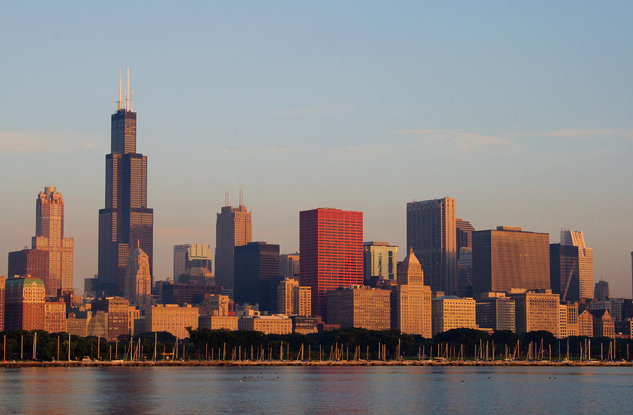 Chicago Skyline Seen From Lake Michigan Photograph by Wsfurlan