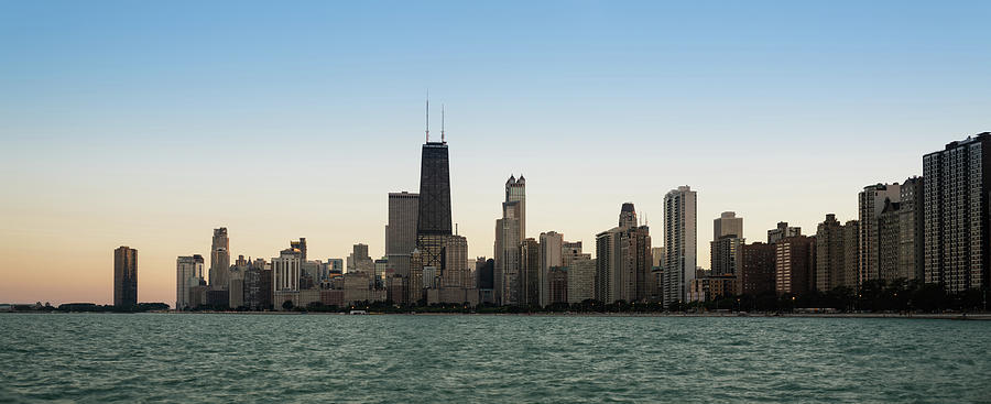 Chicago Skyline Sundown Panorama Photograph by Steve Gadomski - Fine ...