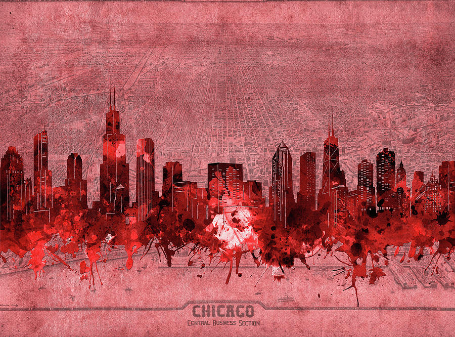 Chicago Skyline Vintage 3 Digital Art