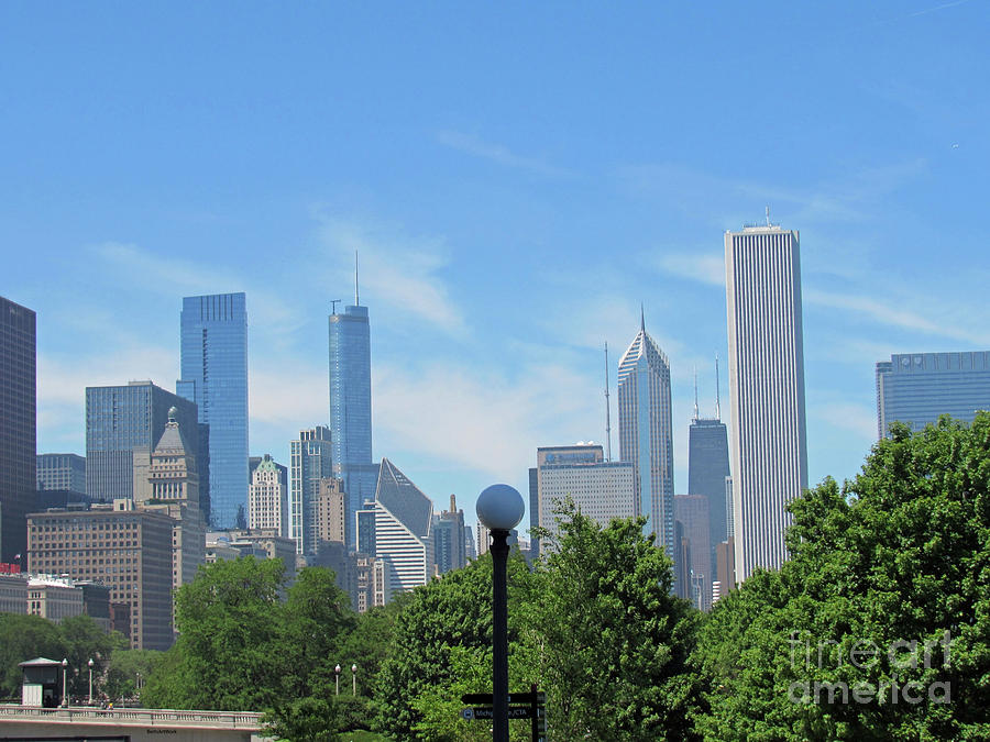 Chicago Skyline with a Wispy Sky by Roberta Byram Chicago Skyline with a Wispy Sky by Roberta Byram