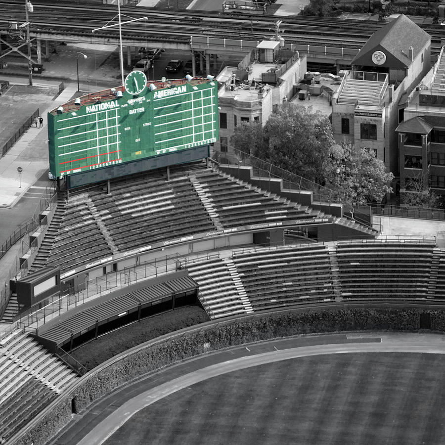 Chicago Sports Wrigley Field Scoreboard SQ Format Photograph by Thomas Woolworth