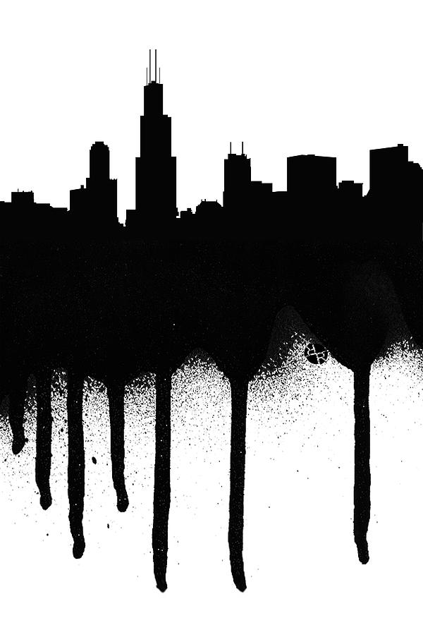 Chicago Spray Paint Graffiti Painting by Tony Rubino
