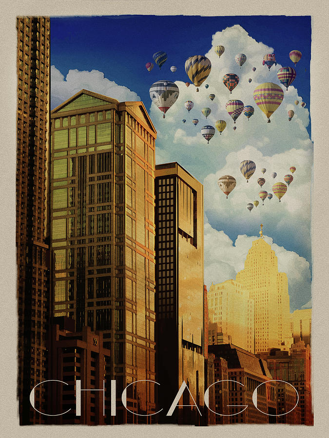 Skyscraper Mixed Media - Chicago Summer by Old Red Truck