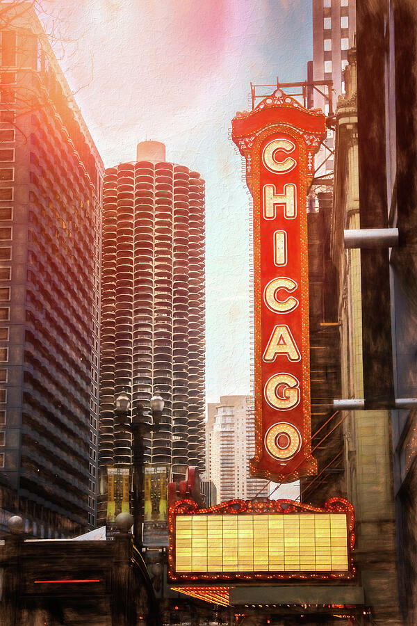 Chicago Theatre Sign Downtown Chicago  Photograph by Carol Japp