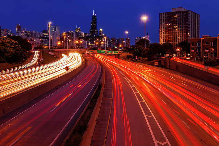 Chicago Twilight Rush Hour Photograph by Andrew Soundarajan