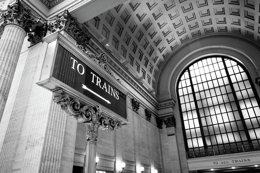 Chicago Union Station Train Sign Photograph