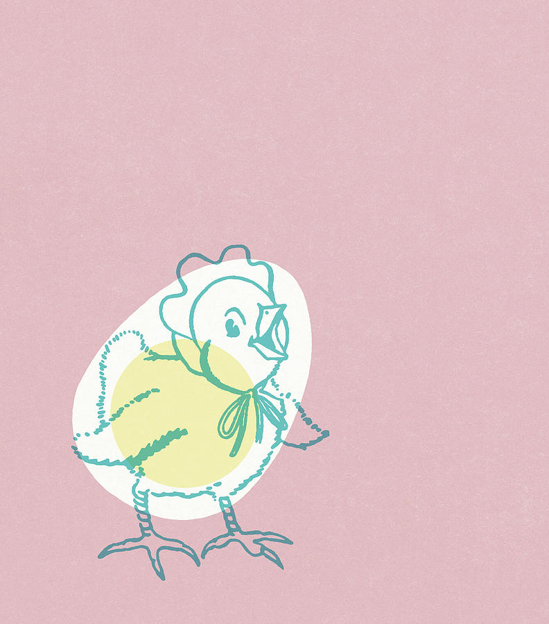 Chicken Drawing - Chick in egg by CSA Images