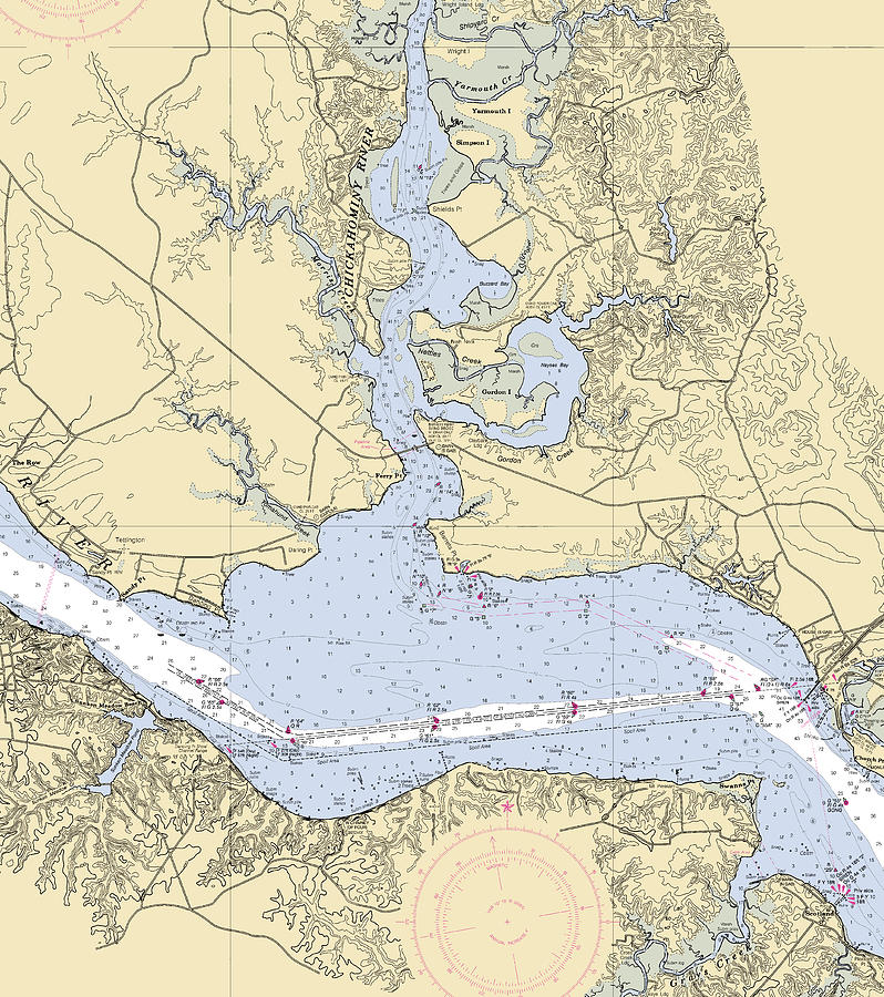 chickahominy-river-virginia-nautical-chart-mixed-media-by-bret-johnstad