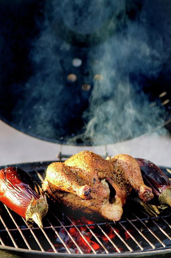 Chicken And Aubergines On A Barbecue lebanon Photograph by Jamie Watson ...