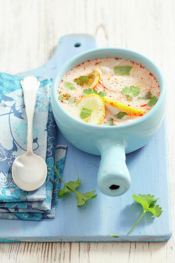 Chicken And Lemon Soup With Coriander Leaves Photograph by Rua Castilho